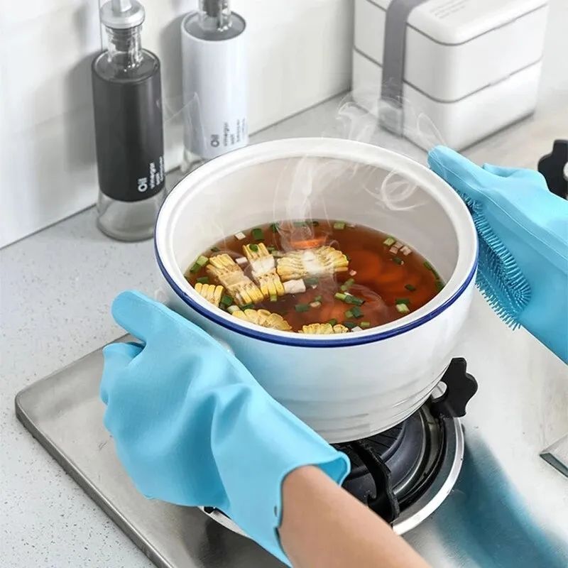Washing Gloves Silicone Waterproof Insulated Gloves Bathroom Kitchen and Bathroom Cleaning Car Wash Multi-purpose Gloves